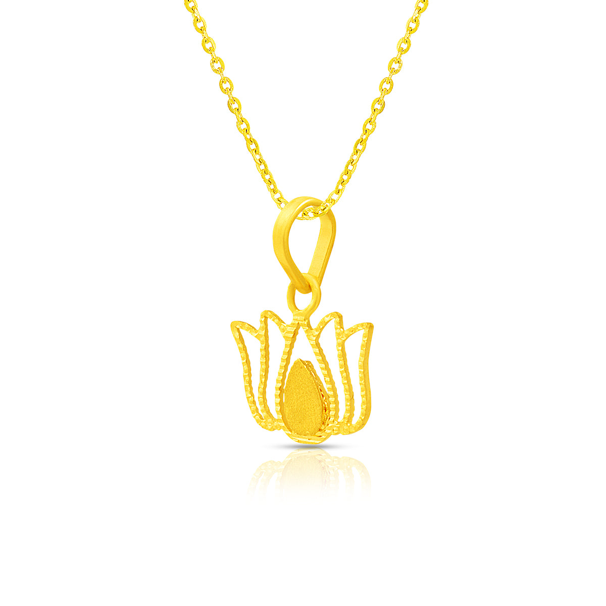 Lotus Elegance Gold Pendant 22K