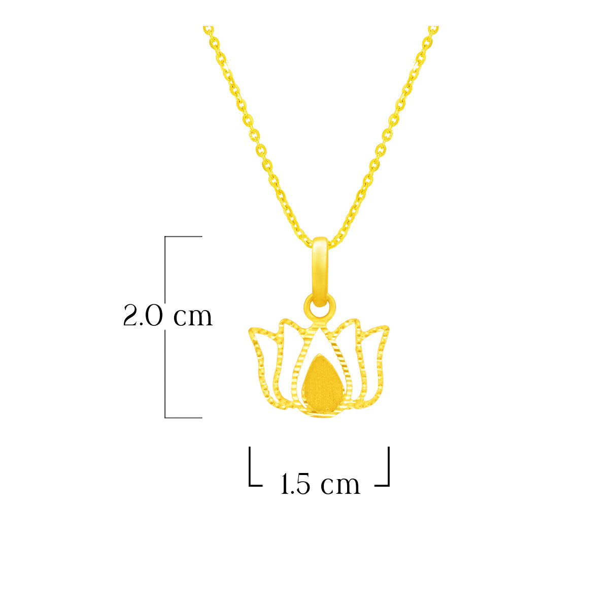 Lotus Elegance Gold Pendant 22K