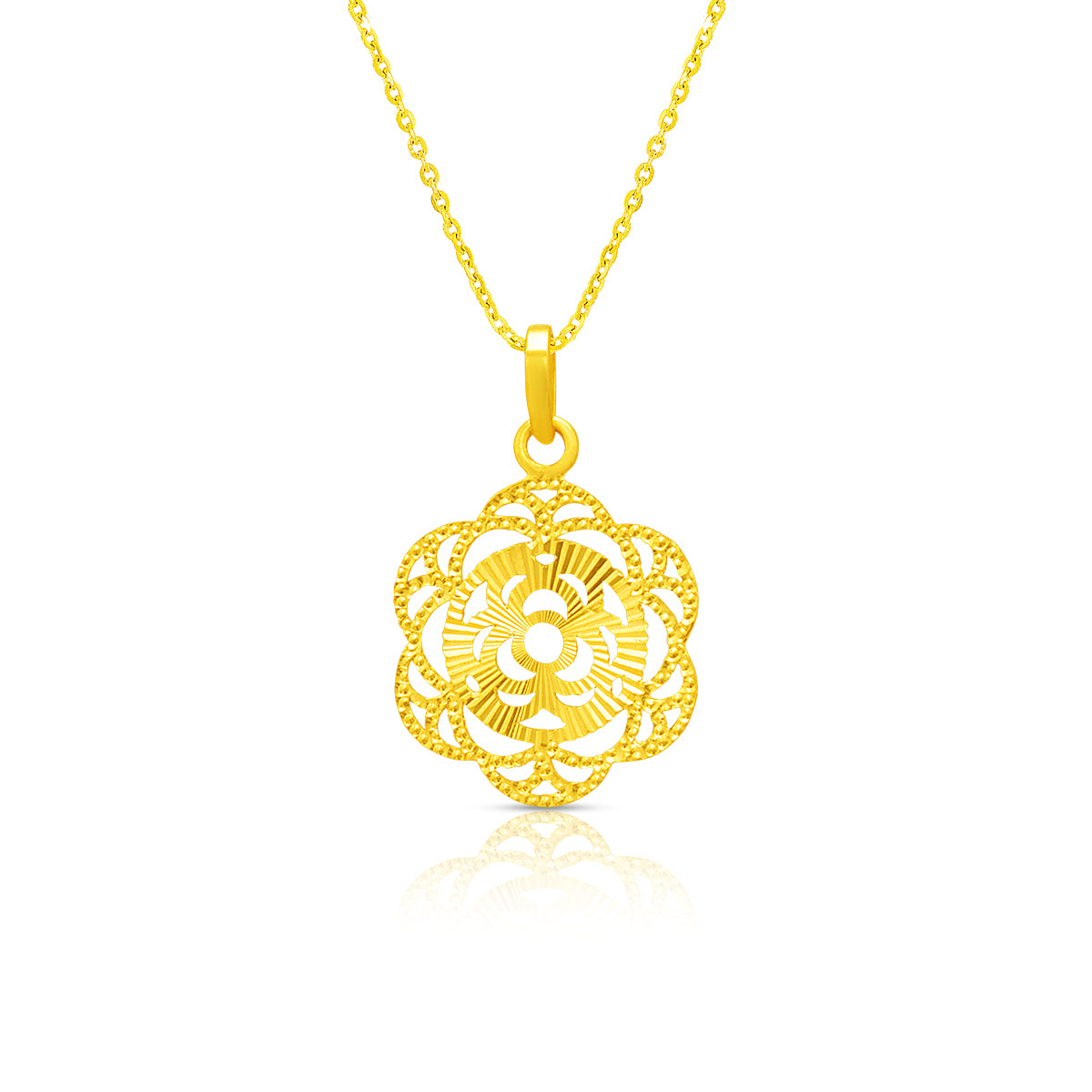 Petal Glow Gold Pendant 22K