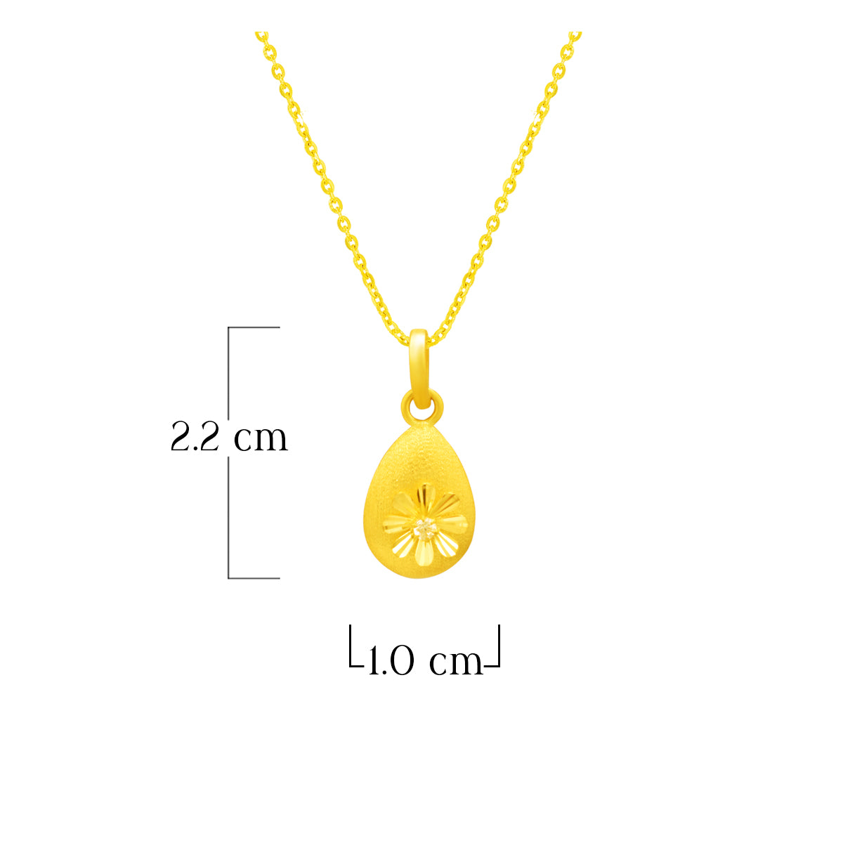 Gleaming Blossom Gold Pendant 22K