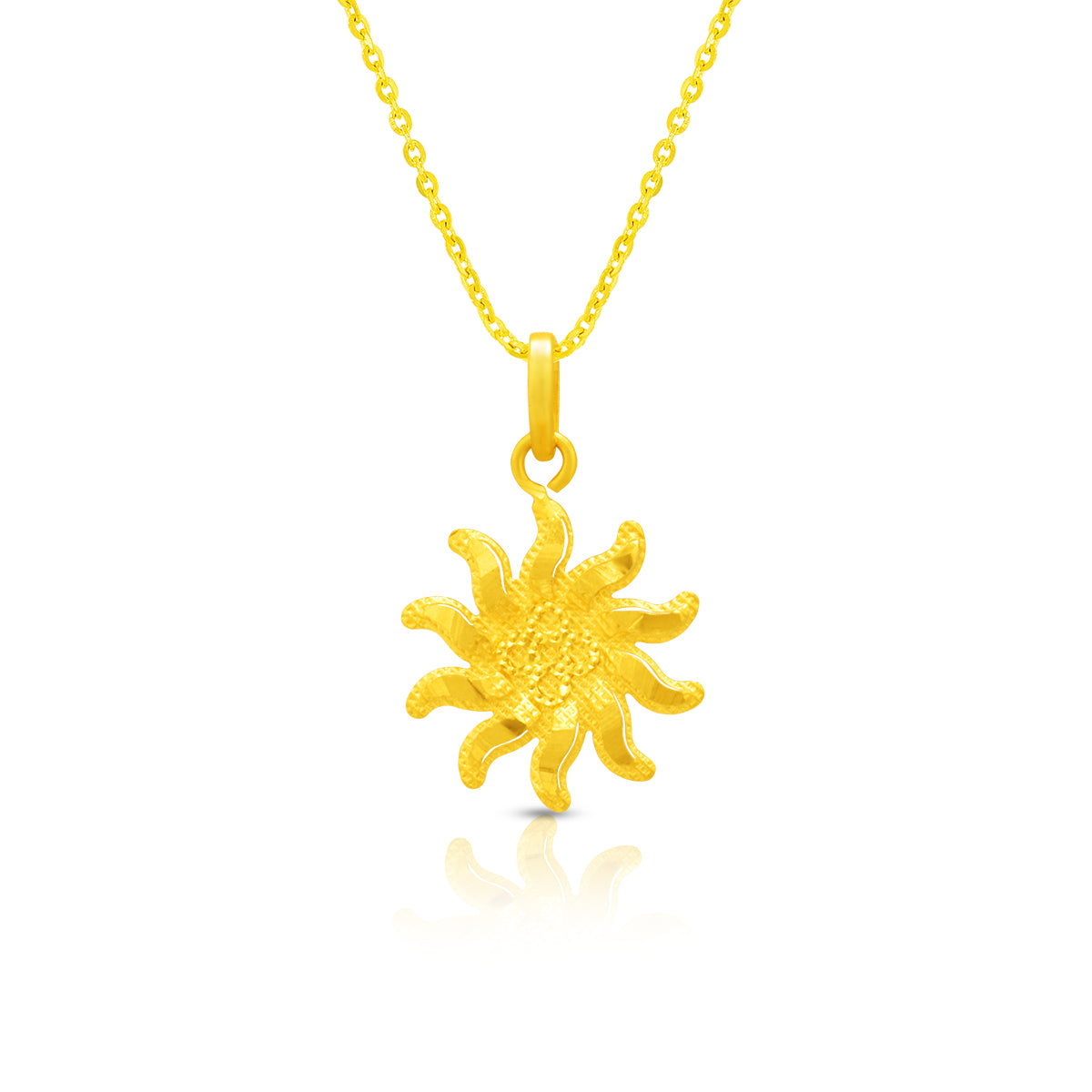 Mesmeric Sunburst Gold Pendant 22K