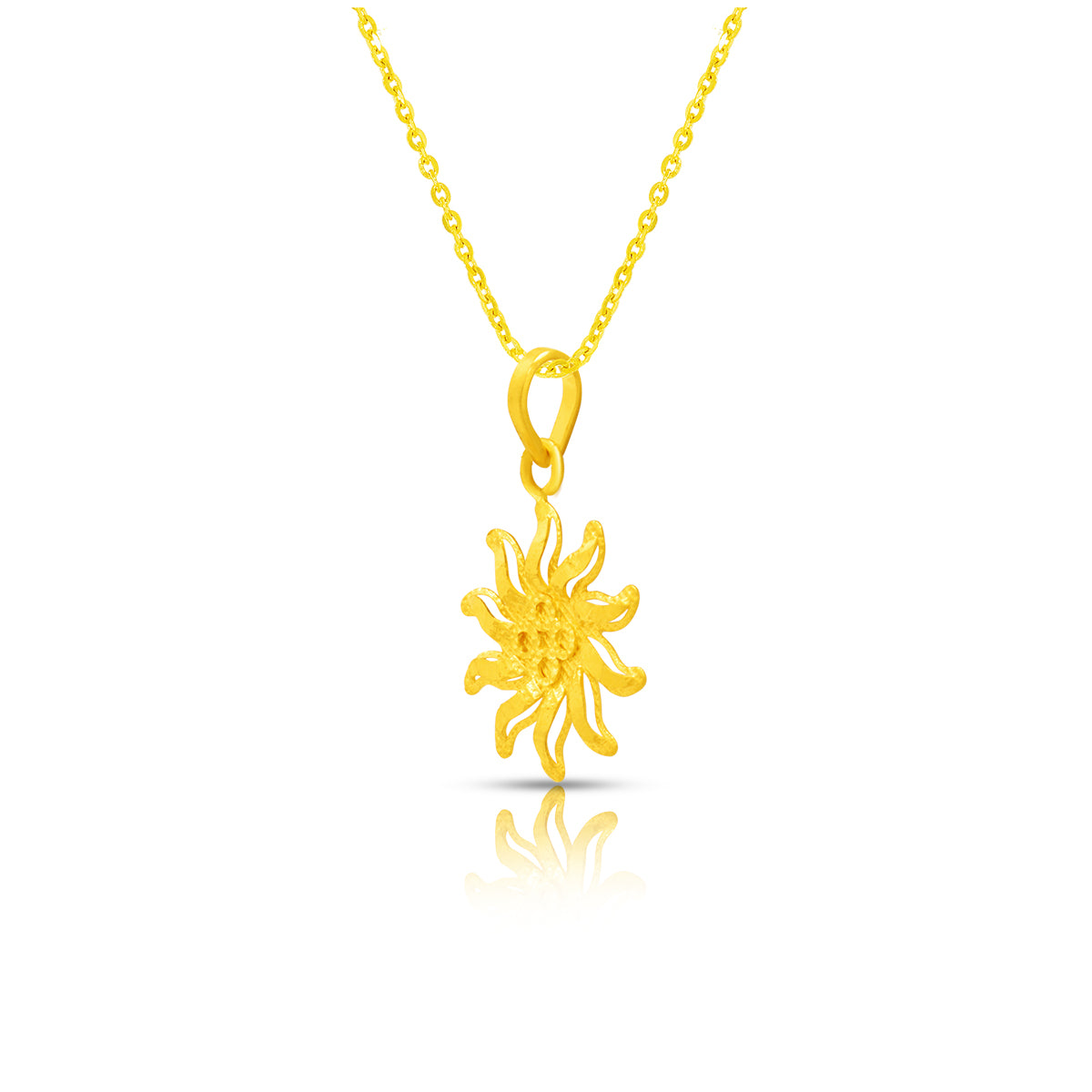 Mesmeric Sunburst Gold Pendant 22K