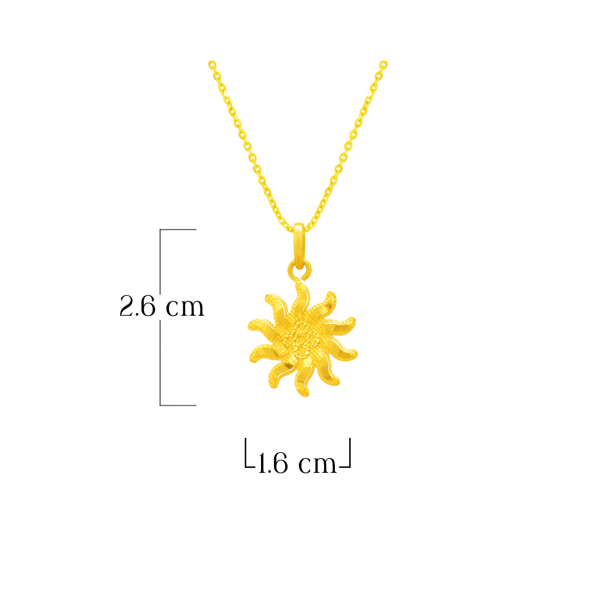 Mesmeric Sunburst Gold Pendant 22K