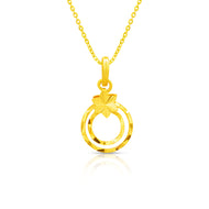 Geaming Poslished Orbs Gold Pendant 22K