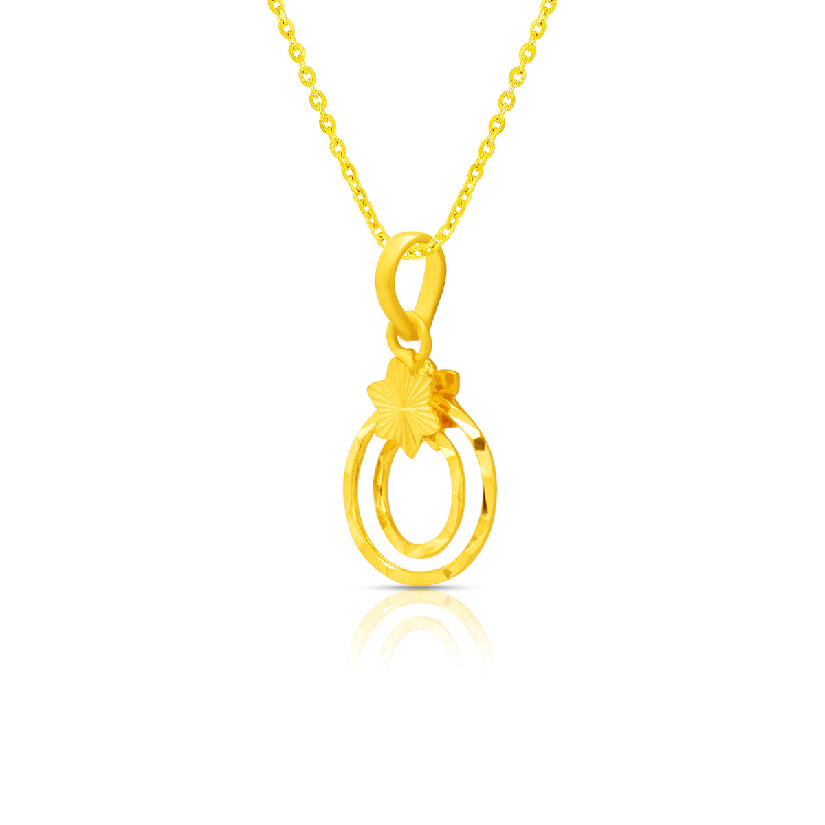 Geaming Poslished Orbs Gold Pendant 22K