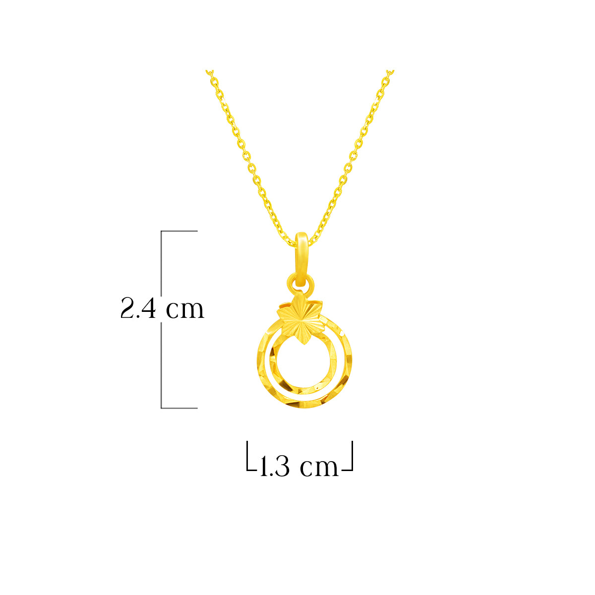 Geaming Poslished Orbs Gold Pendant 22K