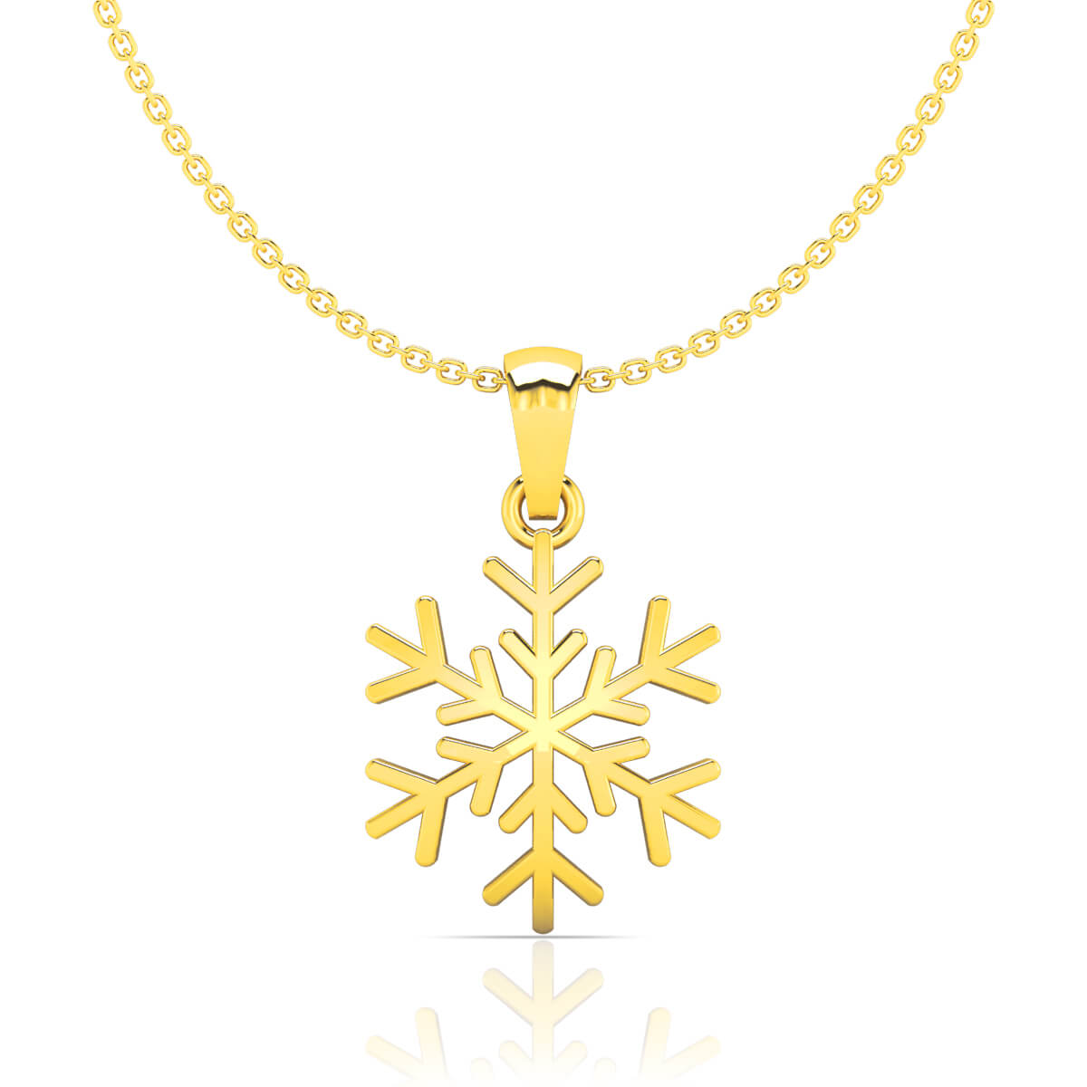 Gleaming Snowflake Gold Pendant