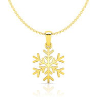 Gleaming Snowflake Gold Pendant