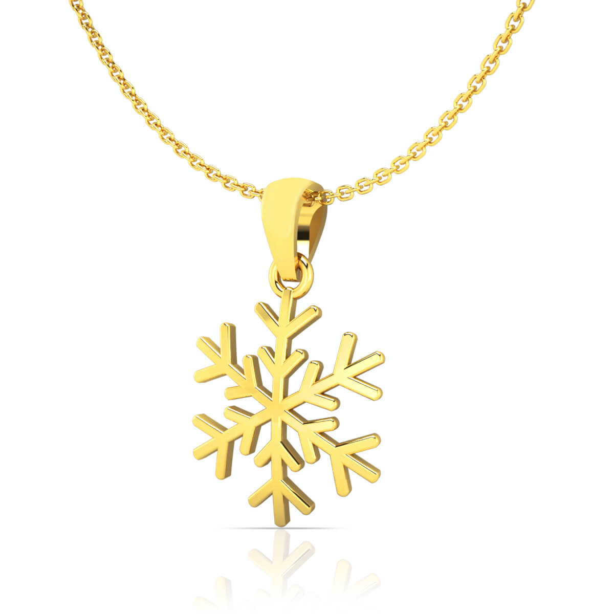 Gleaming Snowflake Gold Pendant
