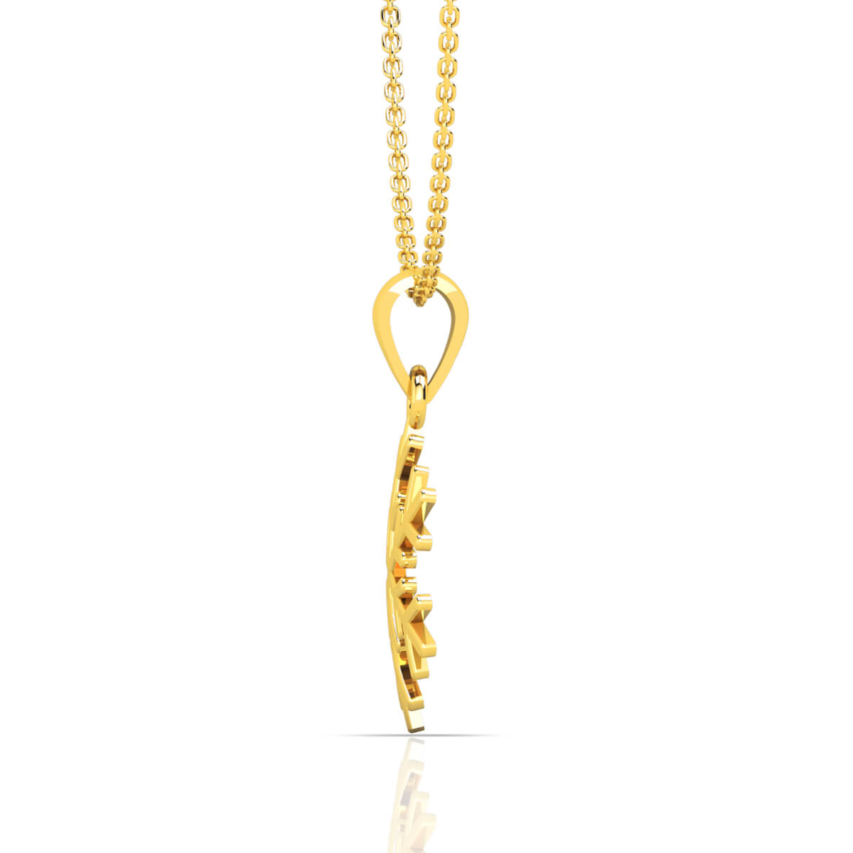 Gleaming Snowflake Gold Pendant