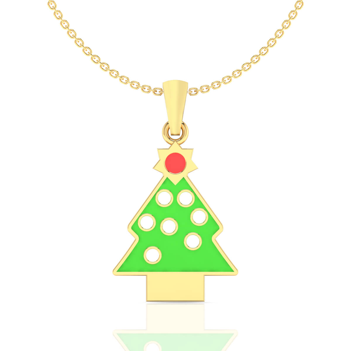 Cute Christmas Tree Gold Kids Locket