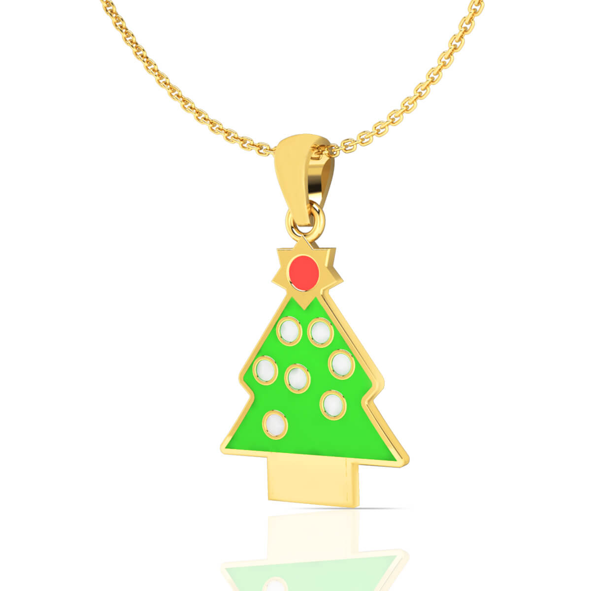 Cute Christmas Tree Gold Kids Locket