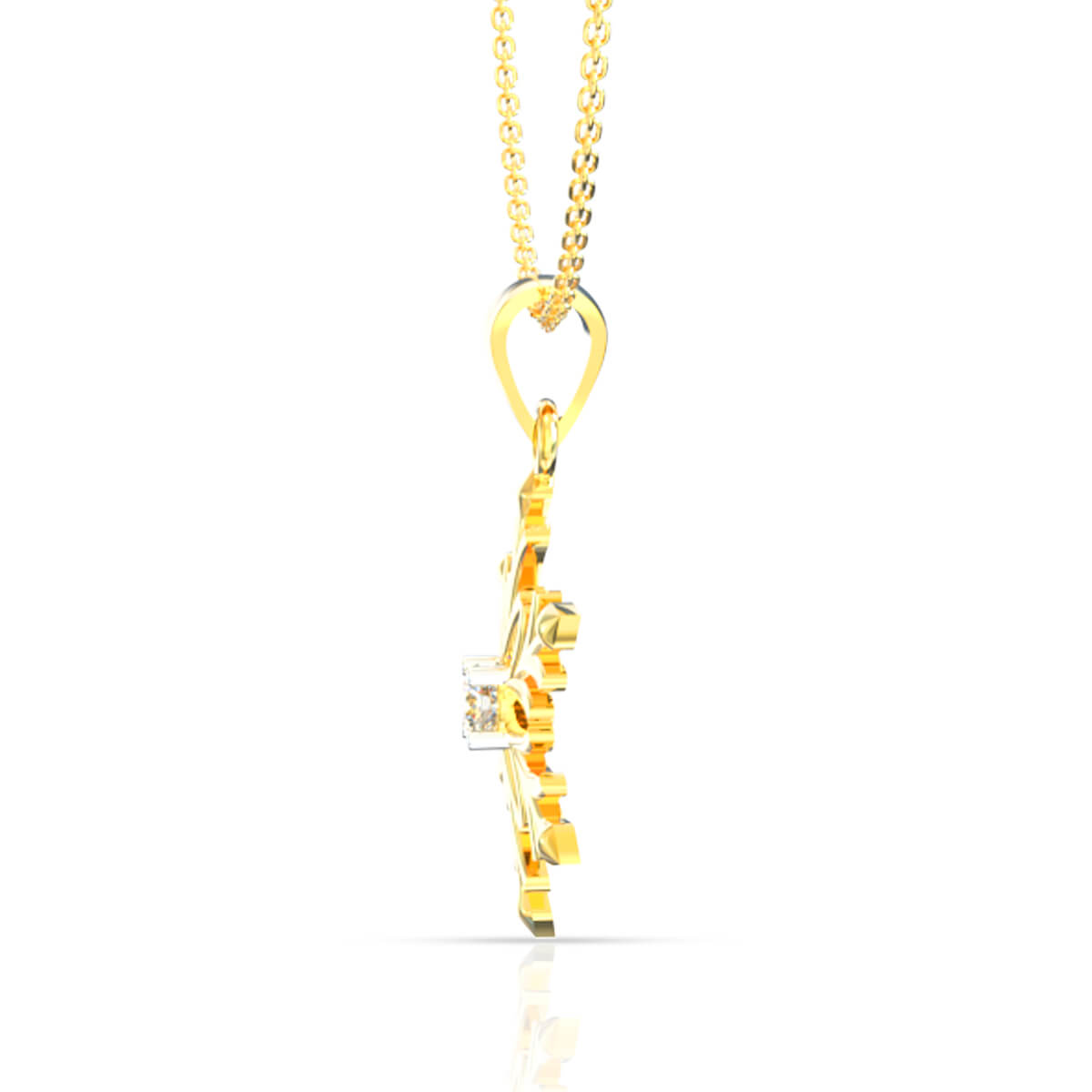 Gleaming Flora Elegance Gold Pendant