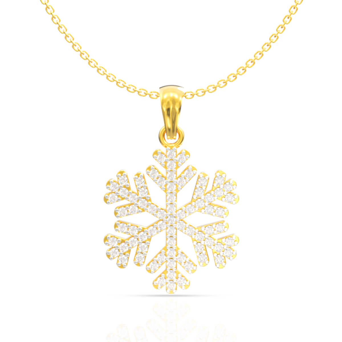 Snowflake Blossom Charm Gold Pendant