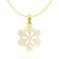 Snowflake Blossom Charm Gold Pendant