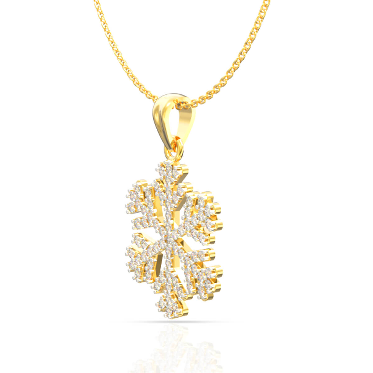 Snowflake Blossom Charm Gold Pendant