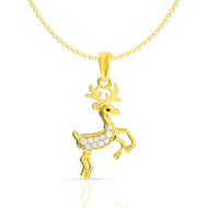 Shinny Reindeer Gold Pendant