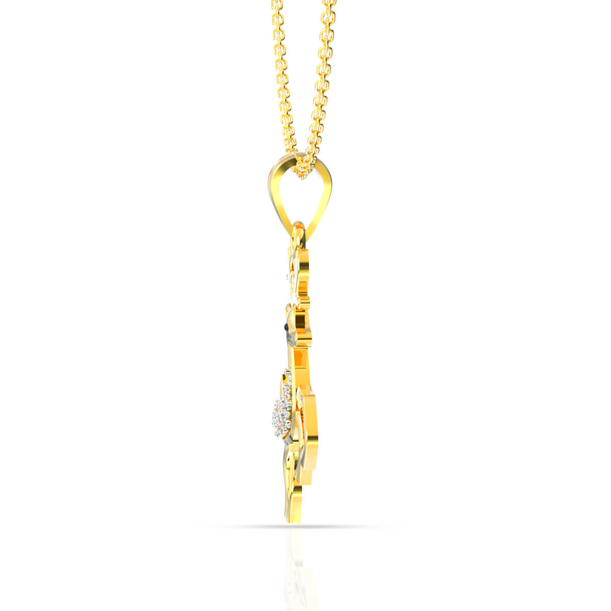 Shinny Reindeer Gold Pendant