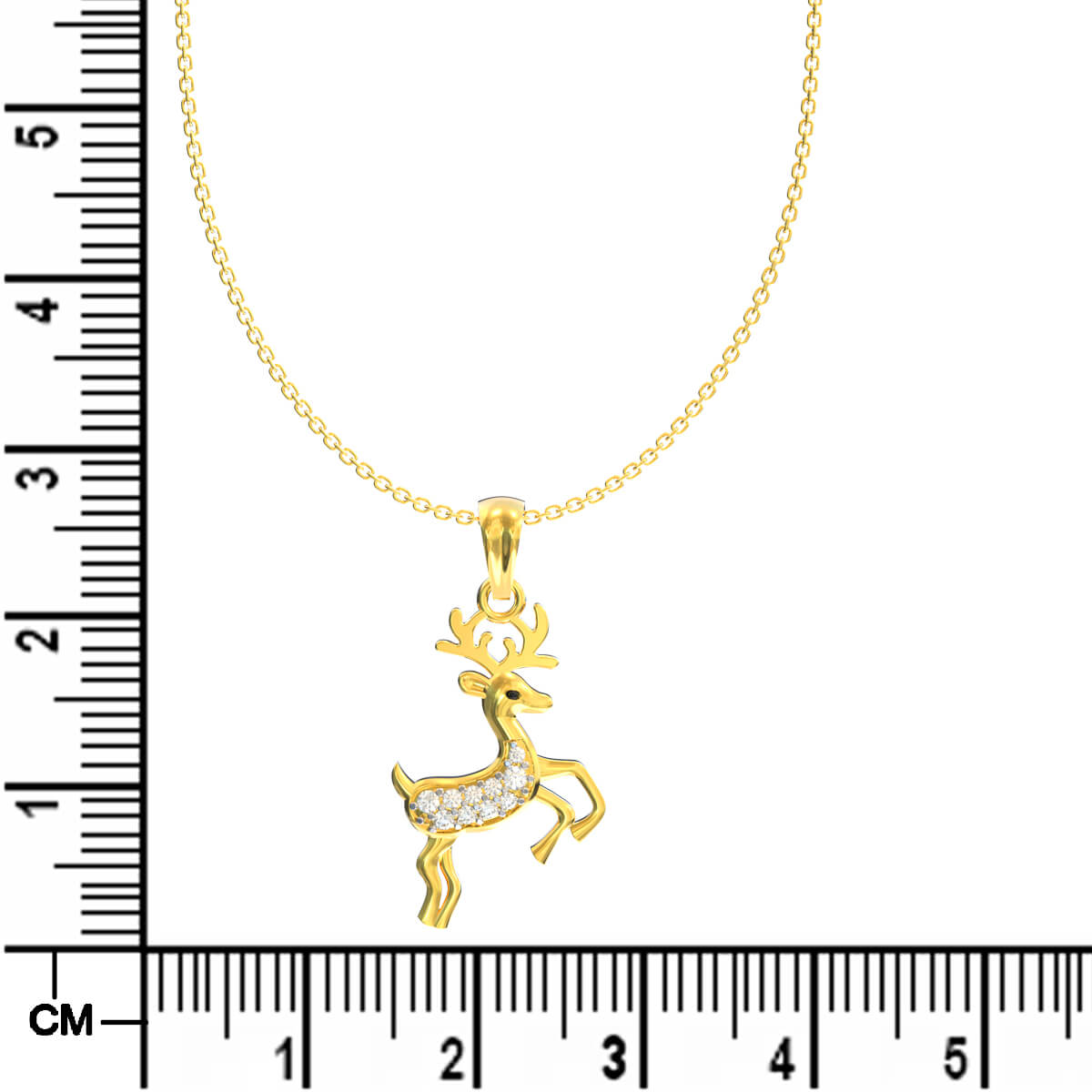 Shinny Reindeer Gold Pendant