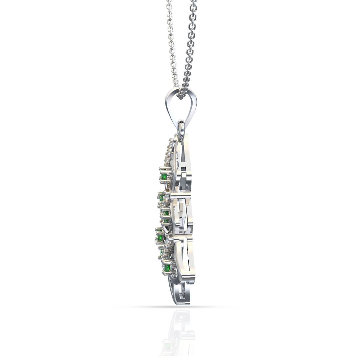 Stunning Christmas Tree White Gold Pendant