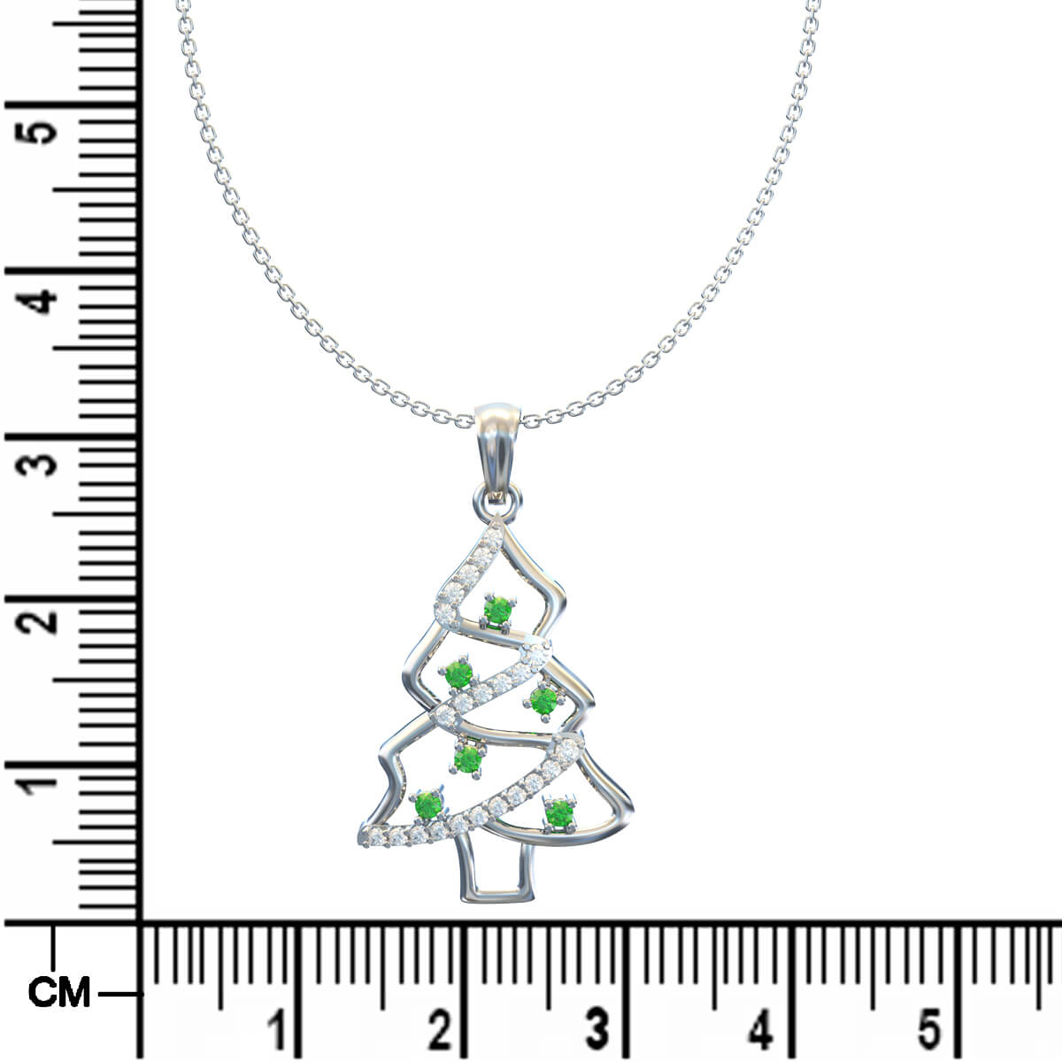 Stunning Christmas Tree White Gold Pendant