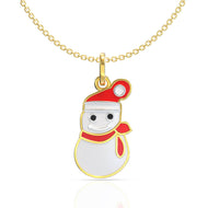 Adorable Snowman Gold Kids Locket