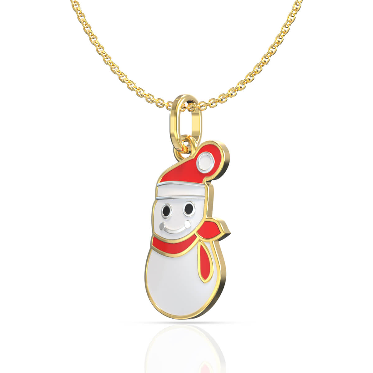 Adorable Snowman Gold Kids Locket