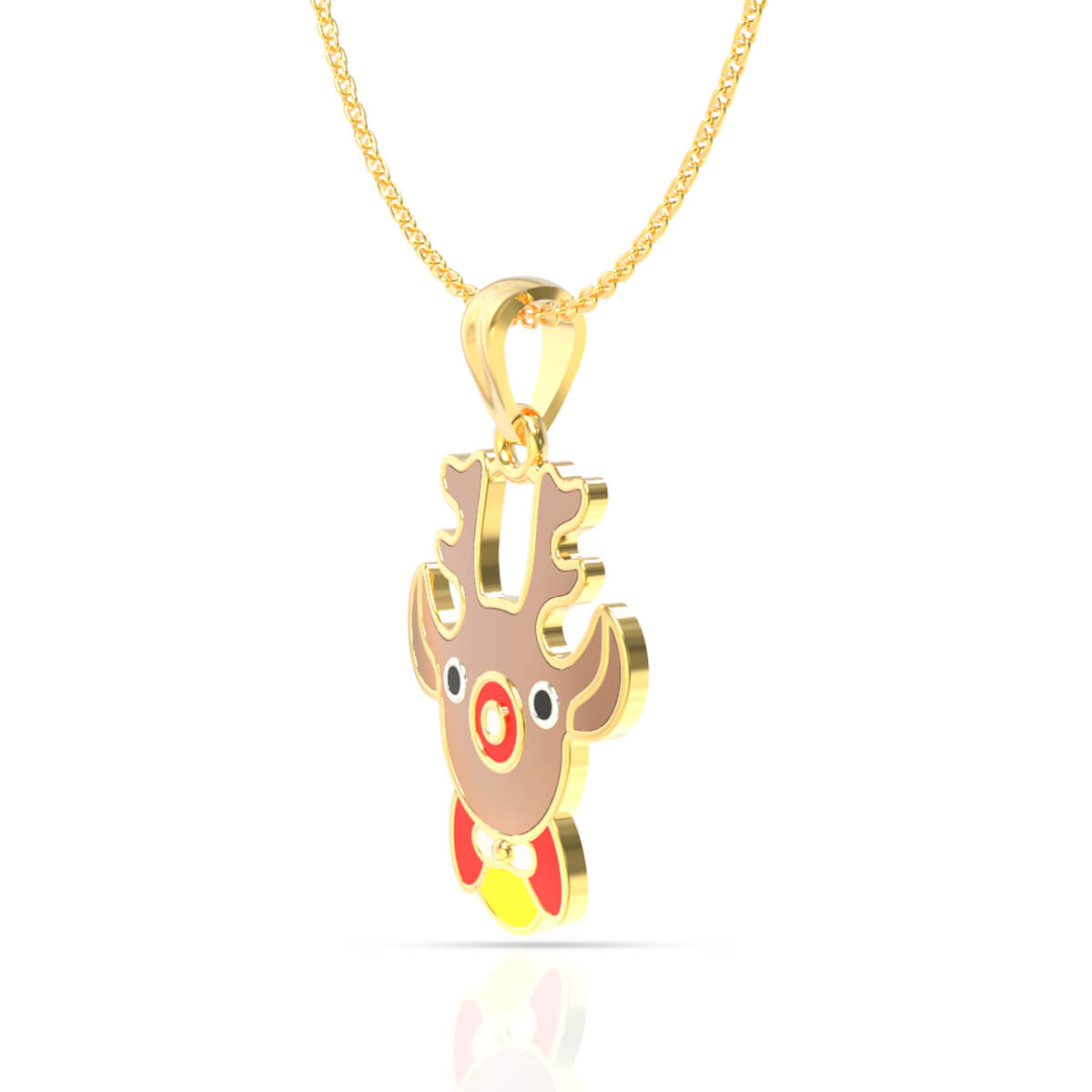 Cute Reindeer Gold Kids Locket