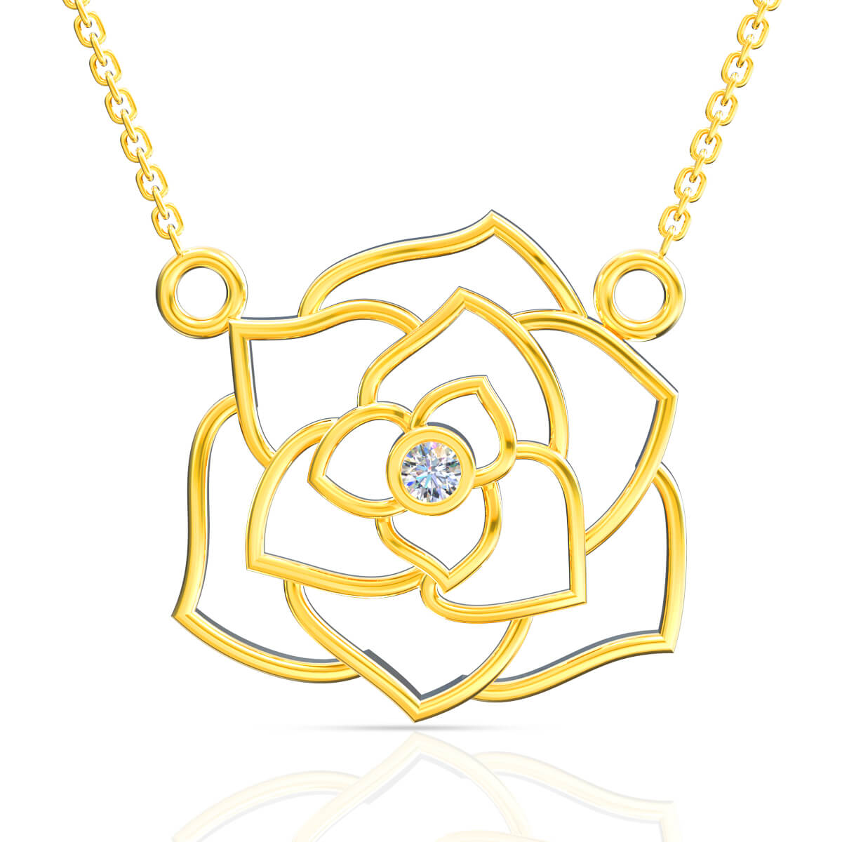 Delicate Rose Charm Gold Pendant