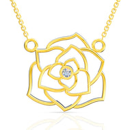 Delicate Rose Charm Gold Pendant