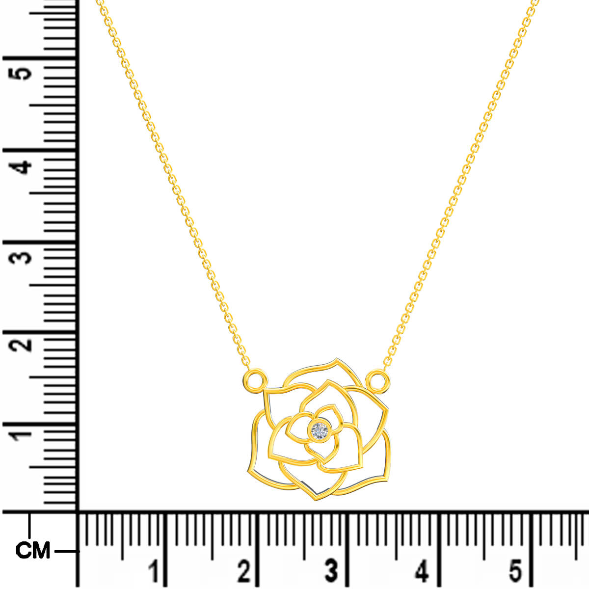 Delicate Rose Charm Gold Pendant
