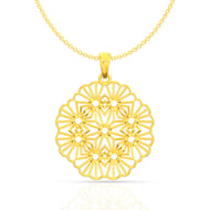 Delicate Daisy Charm Gold Pendant