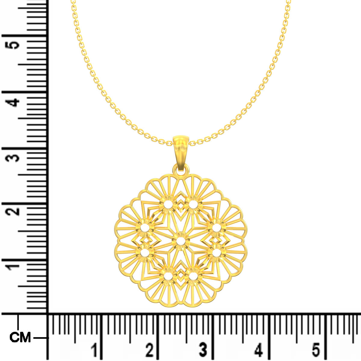 Delicate Daisy Charm Gold Pendant