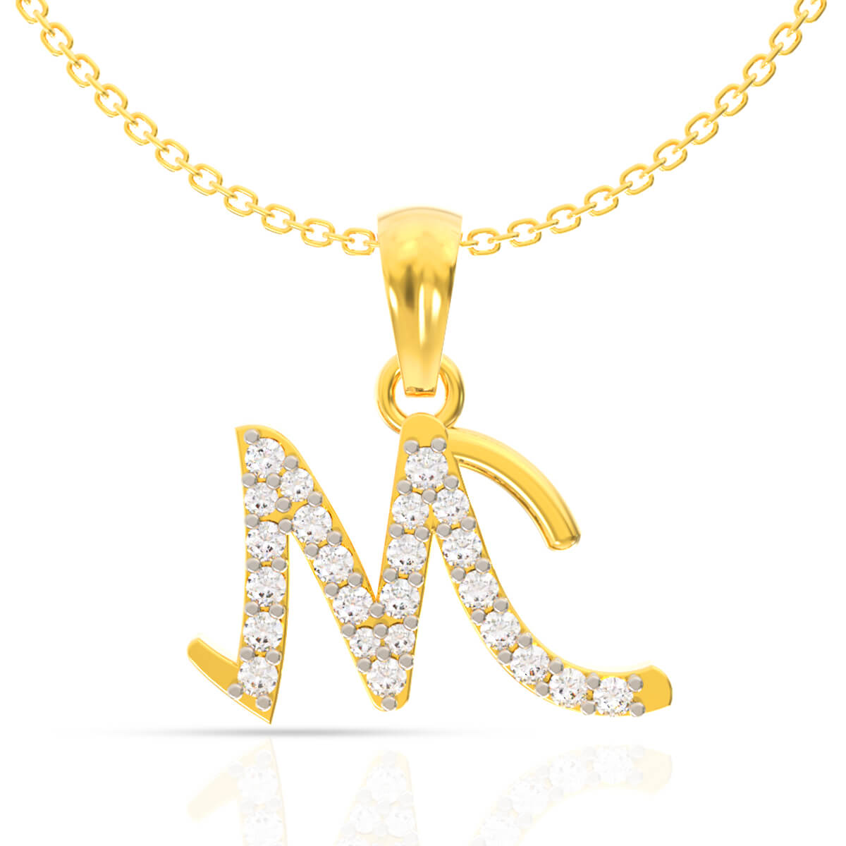 Marvelous M Alphabet Gold Pendant