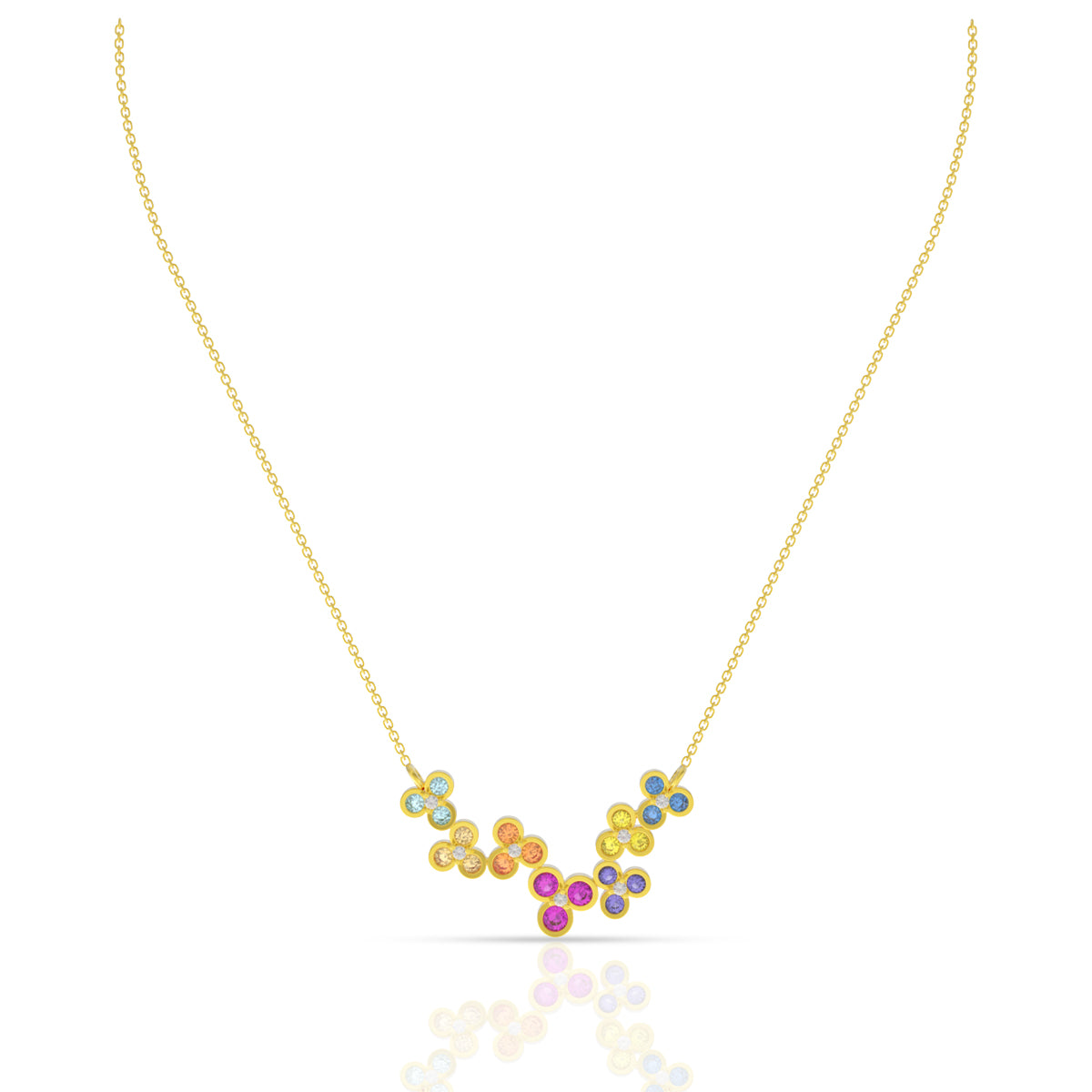 Chromatic Grace 18K Gold Short Necklace