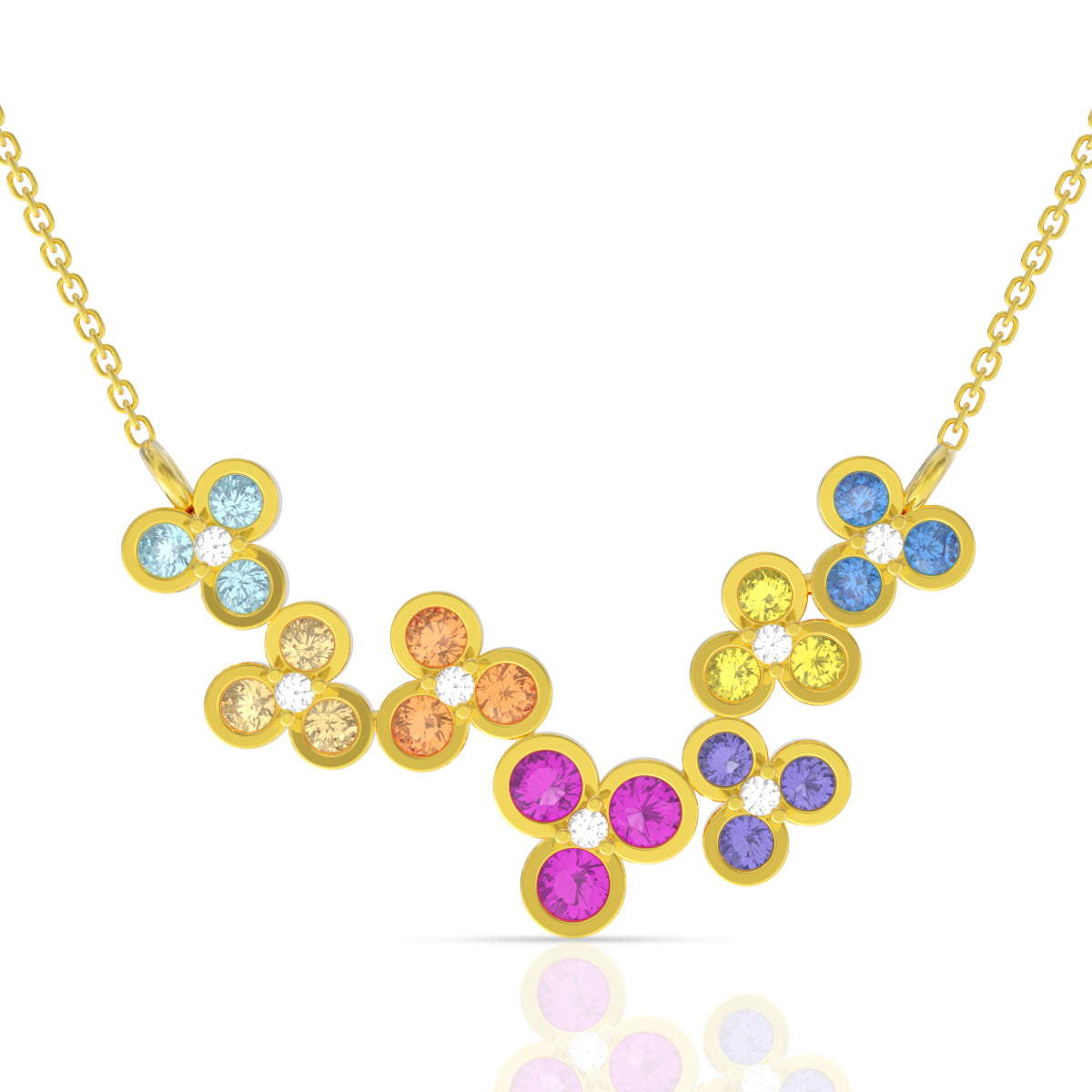 Chromatic Grace 18K Gold Short Necklace