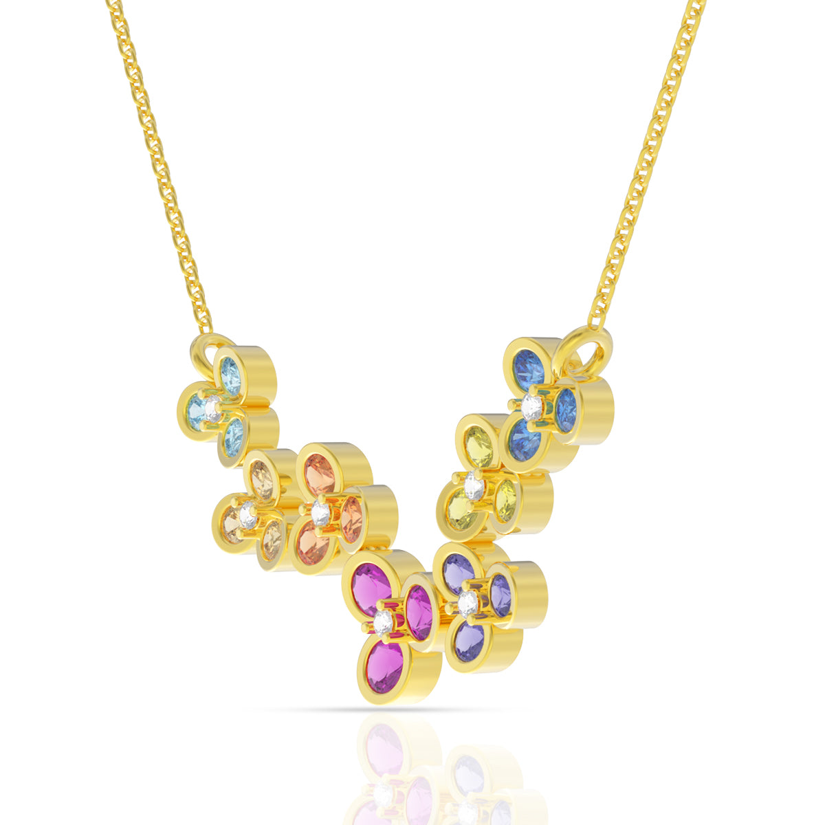 Chromatic Grace 18K Gold Short Necklace