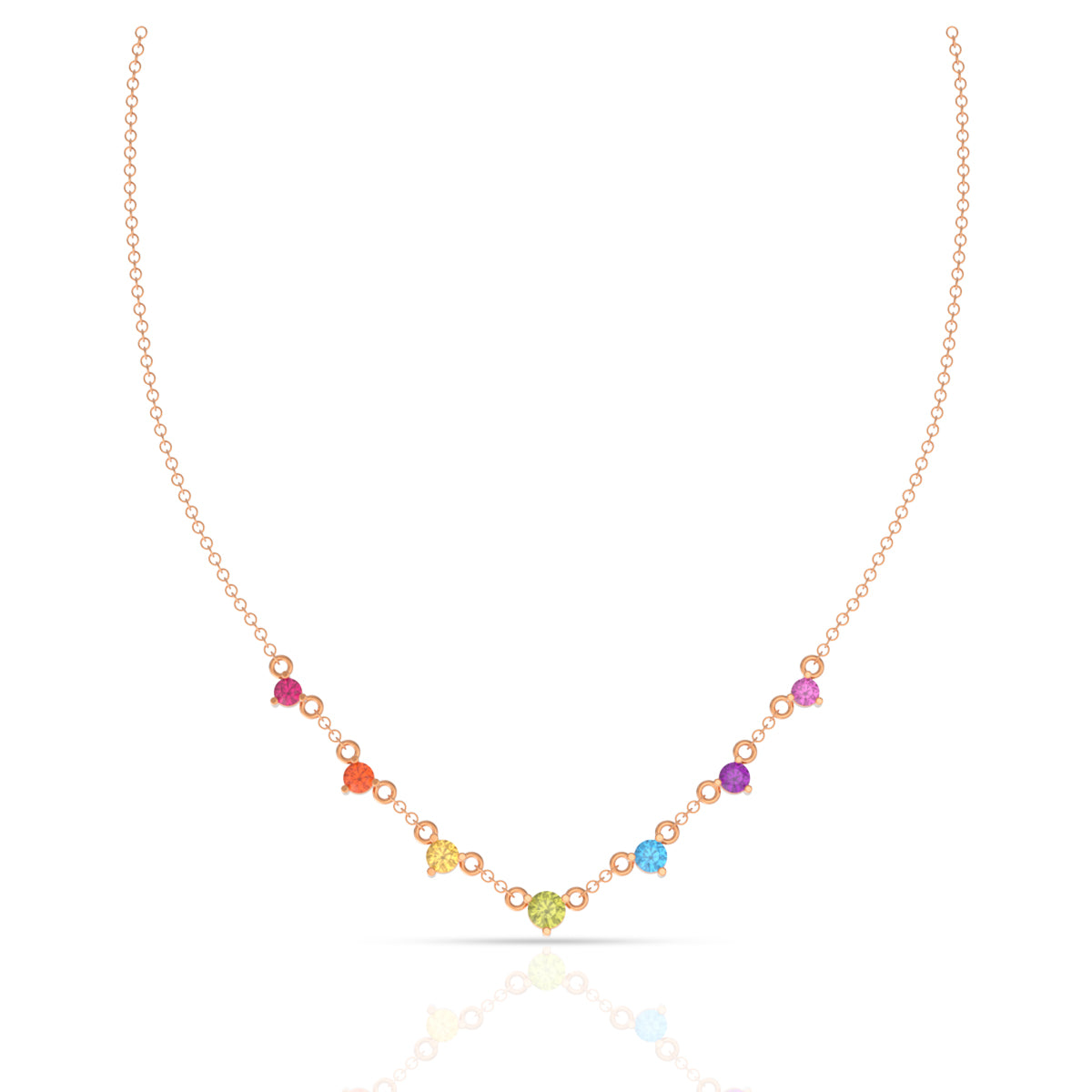 Subtle Shine 18K Multicoloured Gold Short Necklace