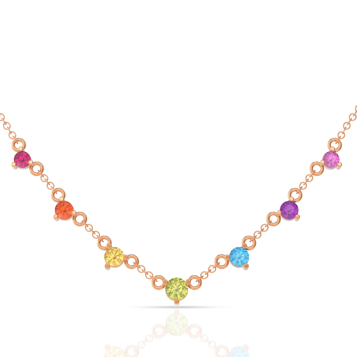 Subtle Shine 18K Multicoloured Gold Short Necklace