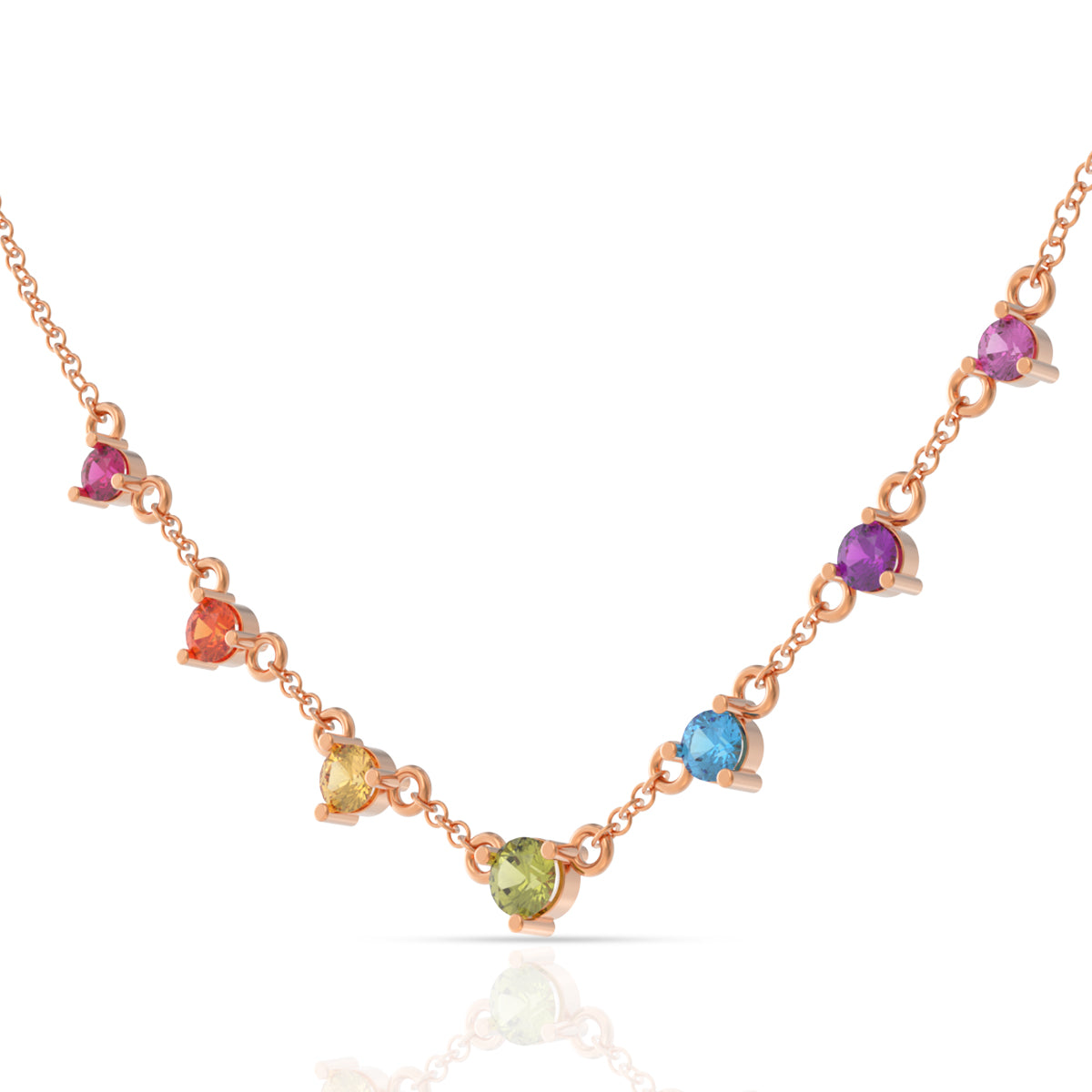 Subtle Shine 18K Multicoloured Gold Short Necklace