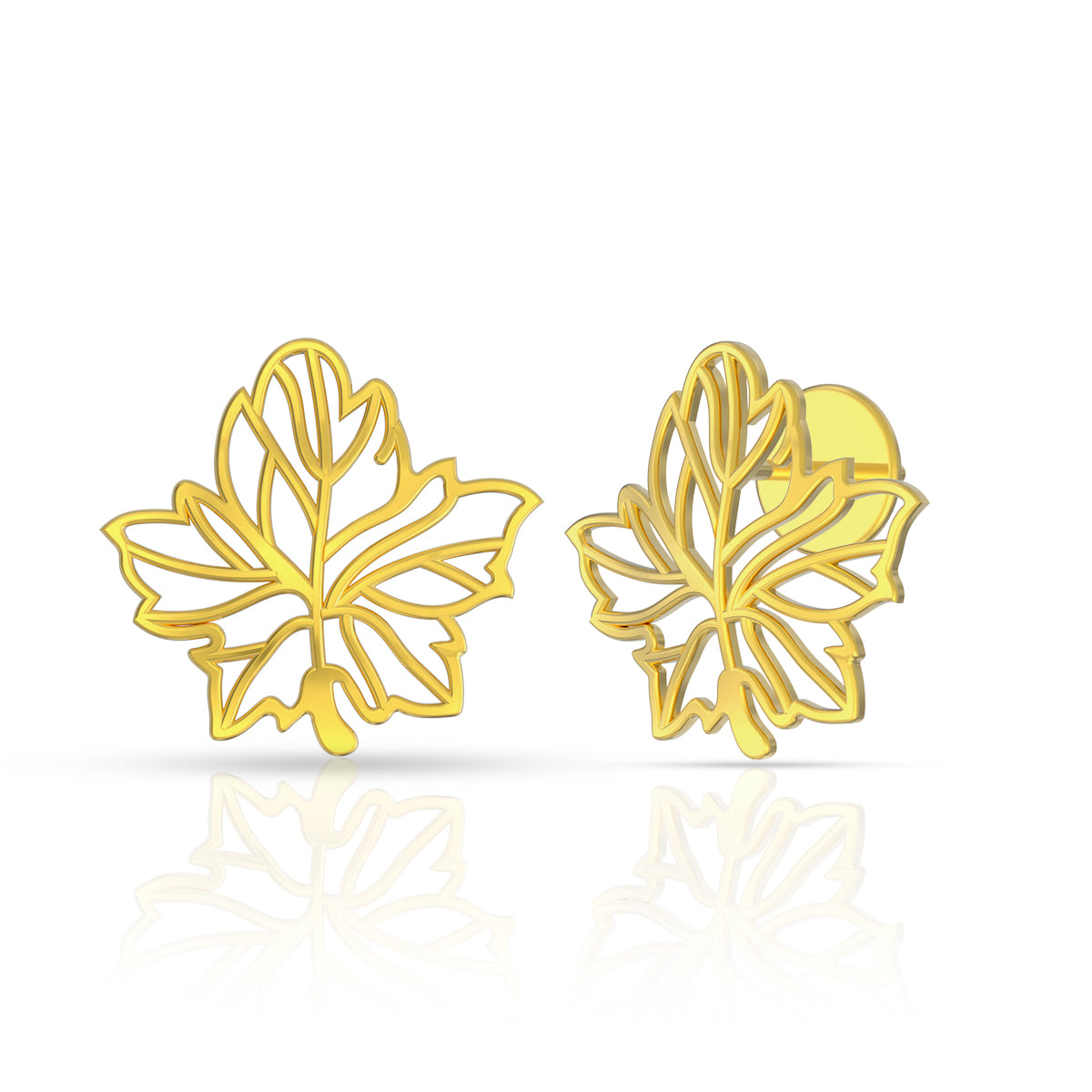 Gleaming Grace Leaf 22K Gold Pendant