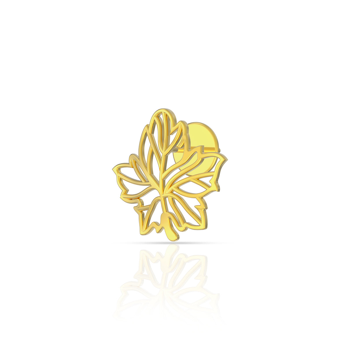 Gleaming Grace Leaf 22K Gold Pendant