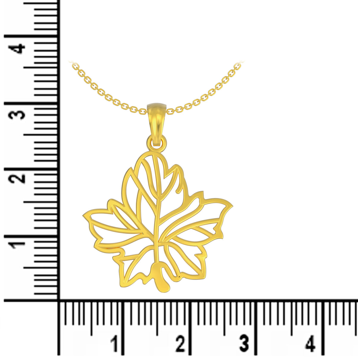 Gleaming Grace Leaf 22K Gold Pendant