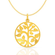 Polished Glow 22K Gold Foliage Pendant