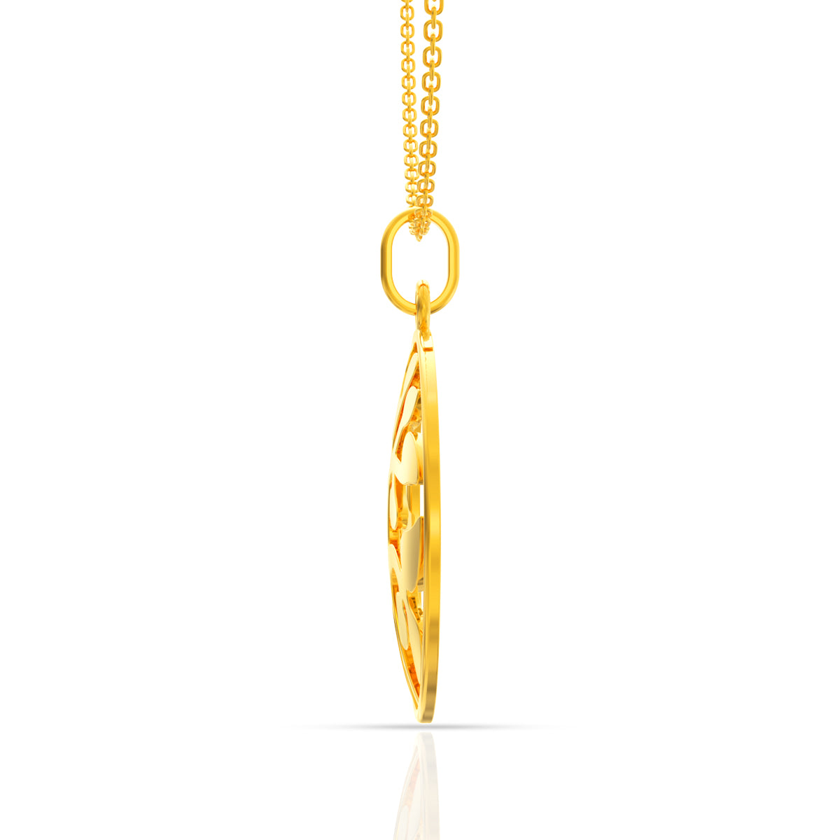 Polished Glow 22K Gold Foliage Pendant