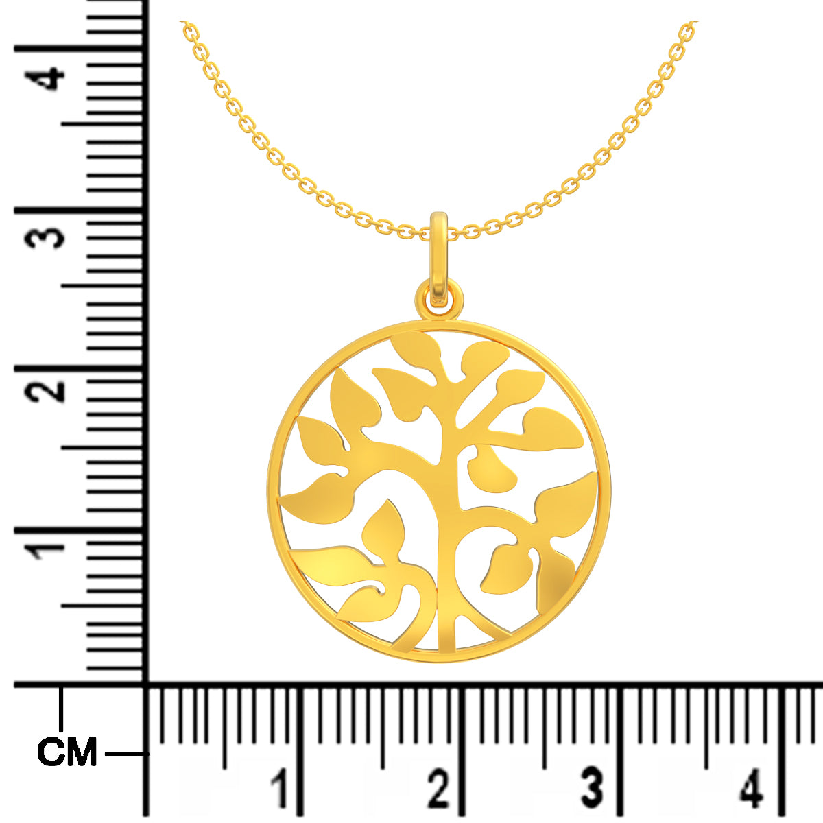 Polished Glow 22K Gold Foliage Pendant