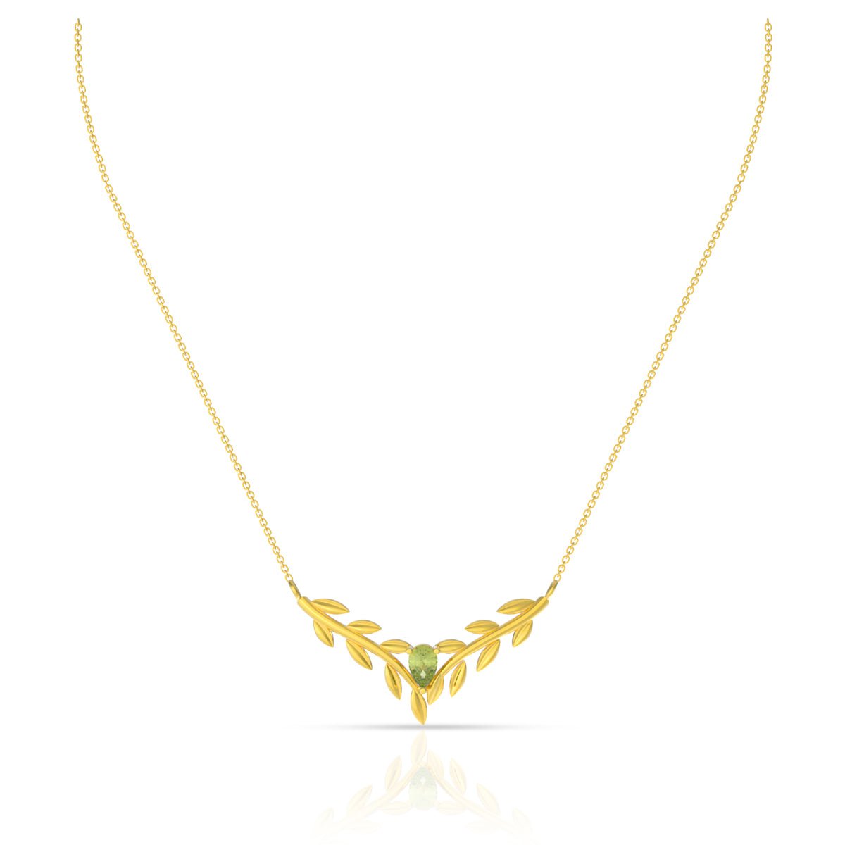Gold Foliage 22K Magnetic Short Necklace