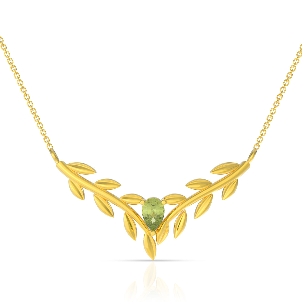 Gold Foliage 22K Magnetic Short Necklace