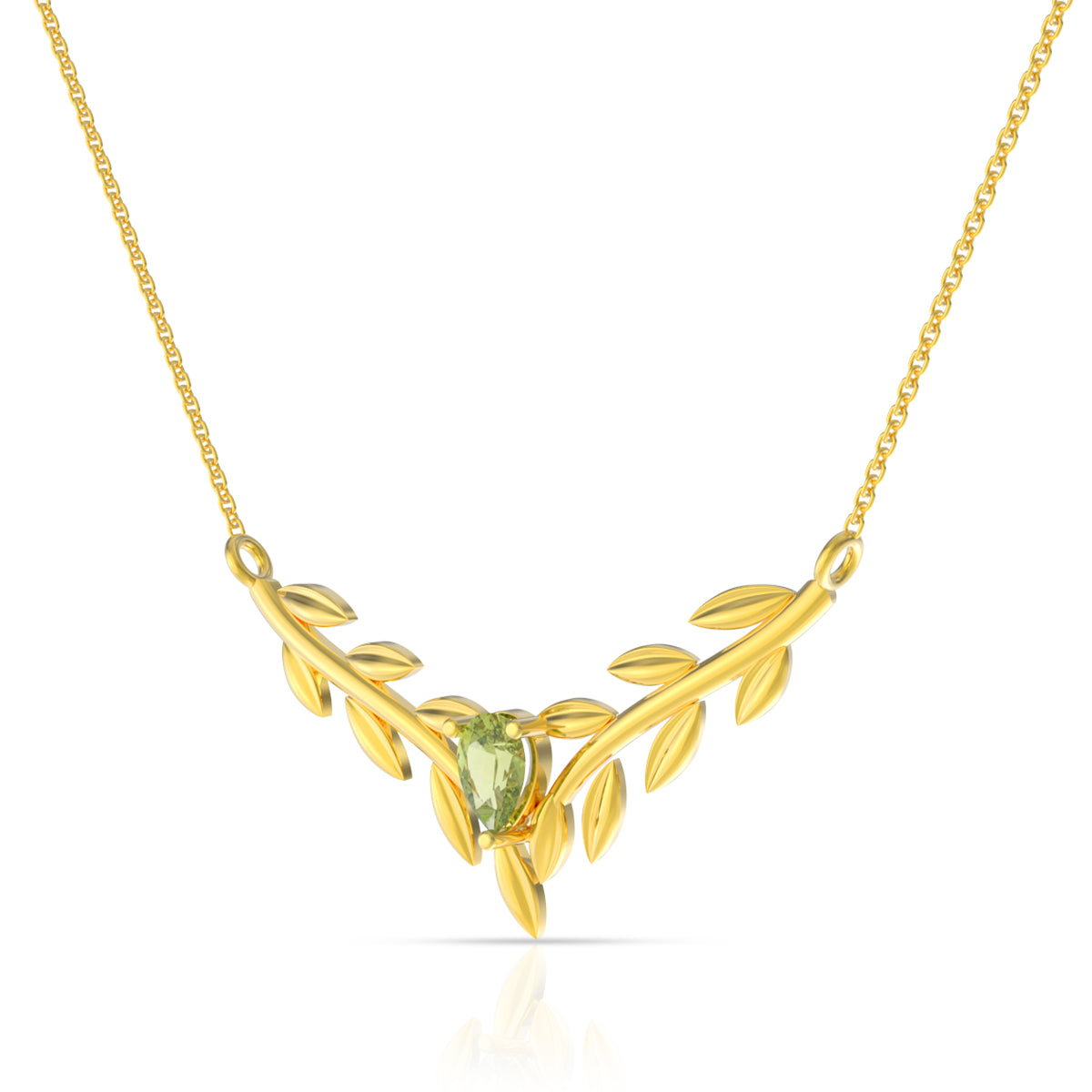 Gold Foliage 22K Magnetic Short Necklace