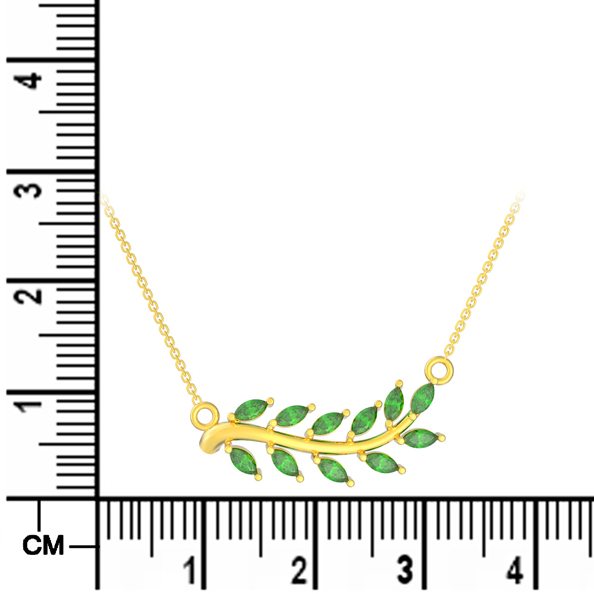 22K Mesmeric Jade Foliate Gold Short Necklace